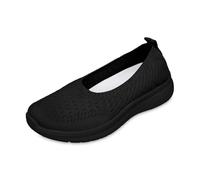 Zapatillas deportivas para mujer, de malla, cómodas, de un solo color, transpirables, antideslizantes, individuales, de tela, zapatos de lona, zapatos de ballet, Negro , 39 EU