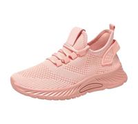 Zapatillas deportivas para mujer, de malla transpirable, de un solo color, suela suave, cómodas, para correr, entrenamiento, verano, con cordones, 35-40 euros, Rosa., 38 EU