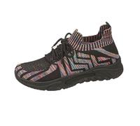 Zapatillas deportivas para mujer, de malla transpirable, ligeras, lisas, antideslizantes, con suela suave, amortiguación, para correr, para exteriores, informales, con cordones, 35-40 eus, Rosa., 37