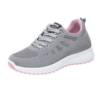 Zapatillas deportivas para mujer, de malla transpirable, para correr, con cordones, parte superior baja, con soporte de arco, antideslizantes, de espuma viscoelástica, para caminar, suaves, gruesas
