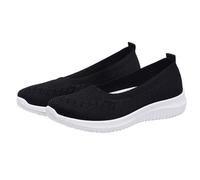 Zapatillas deportivas para mujer, de malla, transpirables, sin cordones, para caminar, ligeras, de espuma viscoelástica, elegantes, para gimnasio, zapatillas de deporte, Negro , 42 EU