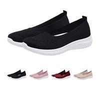 Zapatillas deportivas para mujer, de malla, transpirables, sin cordones, para caminar, ligeras, de espuma viscoelástica, elegantes, para gimnasio, para exteriores, Negro , 39 EU