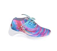 Zapatillas deportivas para mujer, elegantes, informales, para mujer, deportivas, coloridas, con cordones, zapatillas deportivas, para caminar, ligeras, para interiores, cómodas, de malla, morado, 39