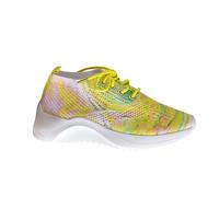 Zapatillas deportivas para mujer, elegantes, informales, para mujer, deportivas, coloridas, con cordones, zapatillas deportivas, para caminar, ligeras, para interiores, cómodas, de malla, amarillo