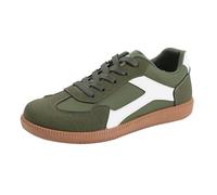 Zapatillas deportivas para mujer, estilo retro, tenis y patinaje, zapatillas clásicas, con cordones, suela de goma, antideslizantes, para tiempo libre, verde, 40 EU