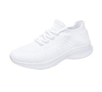 Zapatillas deportivas para mujer, ligeras, cómodas, transpirables, cómodas, para caminar, cómodas, para fitness, pies anchos, transpirables, para correr, trekking, etc, Blanco, 45 EU