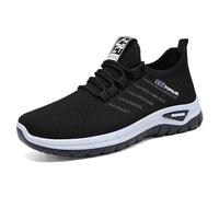 Zapatillas deportivas para mujer, ligeras y cómodas, ergonómicas, para aliviar el dolor, zapatillas de correr, transpirables, de un solo color, planas, Negro , 37 EU