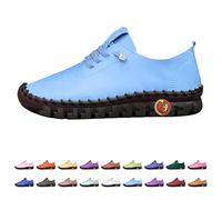 Zapatillas deportivas para mujer, ligeras, zapatillas de deporte informales, con cordones, cómodas, clásicas, modernas, de entretiempo, antideslizantes, zapatos bonitos para correr, para mujer, azul