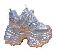 Zapatillas deportivas para mujer, suela suave, cómodas, para exteriores, de malla, para correr, deportes a la moda, transpirables, para la playa, Silver, 4 UK 3X-Narrow