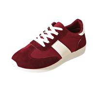 Zapatillas deportivas para mujer, suela suave, moda, ligeras, zapatos blancos, transpirables, cien zapatillas de correr para mujer, rojo, 40 EU