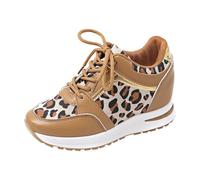 Zapatillas deportivas para mujer, talla 5, para primavera, para correr, cómodas, informales, para aumentar la altura de la playa, Khaki, 38 EU