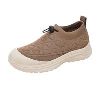 Zapatillas deportivas para mujer, transpirables, antideslizantes, para caminar al aire libre, informales, para correr, sin cordones, zapatillas de fitness para mujer, ligeras, café, 38 EU