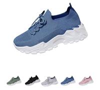 Zapatillas Deportivas para Mujer Transpirables Casual Moda Sneakers con Cordones Ligeros Pretty Zapatos Deportivos Slip on Clasico Comodas Mocasines Malla Calzado Entretiempo para Gimnasio Caminar