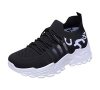 Zapatillas deportivas para mujer, transpirables, con cordones exteriores de corte bajo (traducción al alemán), transpirables, Negro , 36 EU