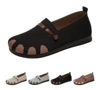 Zapatillas deportivas para mujer, transpirables, con pies anchos, sin cordones, monocolor, ligeras, cómodas, para caminar, para el tiempo libre, suela suave, extraanchas, Negro , 39 EU