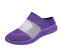 Zapatillas deportivas para mujer, transpirables, sin espalda, cómodas, informales, para correr, para el día a día, deportes, viajes y ocio, ligeras y flexibles, morado, 41 EU