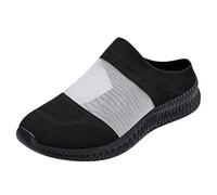 Zapatillas deportivas para mujer, transpirables, sin espalda, cómodas, informales, para correr, para el día a día, deportes, viajes y ocio, ligeras y flexibles, Negro , 42 EU