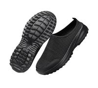 Zapatillas deportivas para mujer y hombre, de malla baja, transpirables, para caminar, antideslizantes, para jardín, playa, verano, sin espalda, ligeras, informales, de secado rápido, Black, 37.5 EU
