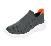 Zapatillas deportivas para mujer, zapatillas de deporte, elegantes y cómodas, de malla transpirable, para el tiempo libre, con suela suave para hombres y mujeres. Entrenadores para mujer, gris, 42 EU
