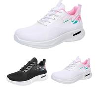 Zapatillas deportivas para mujer, zapatillas de deporte, transpirables, para el tiempo libre, tejido de malla, zapatillas de fitness, ortopédicas, ergonómicas, ligeras, para correr, Blanco, 38 EU