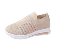 Zapatillas deportivas para mujer, zapatillas de deporte, zapatos de seguridad, zapatos de verano, ortopédicos, ligeros, para caminar, transpirables, para el tiempo libre, deportes informales, beige