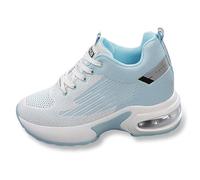 Zapatillas deportivas para mujer, zapatillas de plataforma Fly Woven Mesh Zapatos de trabajo anchos H Zapatos de trabajo interiores elevados zapatos de mujer cómodos zapatos de salud Zapatos de correr