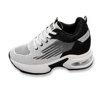 Zapatillas deportivas para mujer, zapatillas de plataforma Fly Woven Mesh Zapatos de trabajo anchos H Zapatos de trabajo interiores elevados zapatos de mujer cómodos zapatos de salud Zapatos de correr