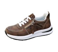 Zapatillas deportivas para mujer, zapatillas deportivas para mujer, con suela gruesa, cordones, modernas, brillantes, parte inferior plana, punta redonda, parte superior baja, zapatillas sin cordones