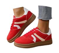 Zapatillas deportivas para mujer, zapatos de tela, cómodos, deportivos, informales, informales, informales, informales, zapatos de seguridad, zapatos elevados, zapatos descalzos, rojo, 43 EU