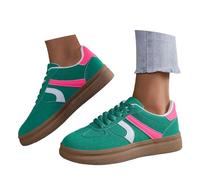Zapatillas deportivas para mujer, zapatos de tela, cómodos, deportivos, informales, informales, informales, informales, zapatos de seguridad, zapatos elevados, zapatos descalzos, verde, 38.5 EU