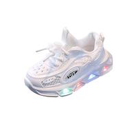 Zapatillas deportivas para niña 27 Moda LED Light Baby Shoes Casual Children Shoes Boys Girls Sandals Soft Kids Sports Zapatos, Blanco, 28 EU