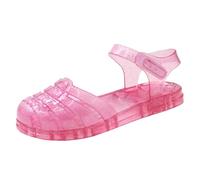 Zapatillas Deportivas para Niñas con Diseño de Princesa y Punta Cerrada Sandalias Planas de Playa (Red, 28 Little Child)