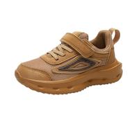 Zapatillas deportivas para niño verano y otoño malla transpirable ajustable zapatos medianos y grandes para niños informales zapatos deportivos para niños, marrón, 32 EU