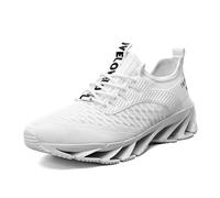 Zapatillas deportivas para niños, cómodas, informales, de malla, para hombre, color sólido, Color blanco., 45 EU