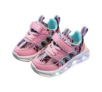 Zapatillas deportivas para niños con carga LED, transpirables, suela suave, color colisión, para 1 a 6 años, para parálisis cerebral, Pink, 27 EU