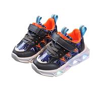 Zapatillas deportivas para niños con carga LED, transpirables, suela suave, color colisión, para 1 a 6 años, para parálisis cerebral, Blue, 30 EU