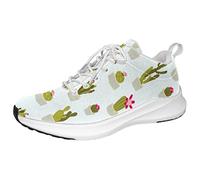 Zapatillas deportivas personalizadas ligeras para caminar, correr, atléticas, informales, con patrón de cactus, Multicolor, 4 US