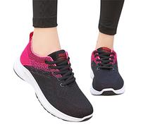 Zapatillas deportivas suaves para mujer, de tejido de malla, transpirables, cómodas, suaves, con soporte para el arco del pie, zapatillas de correr, ligeras, bajas, para tiempo libre, fitness, Negro