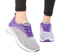 Zapatillas deportivas suaves para mujer, de tejido de malla, transpirables, cómodas, suaves, con soporte para el arco del pie, zapatillas de correr, ligeras, bajas, para tiempo libre, fitness, morado