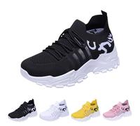 Zapatillas deportivas transpirables para mujer, zapatillas de correr, zapatillas de correr, zapatillas de tenis, para tiempo libre, entrenamiento, gimnasio, zapatillas ligeras, Negro , 38 EU