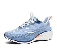 Zapatillas deportivas unisex para hombre con ruido de fricción - Zapatillas de moda con placa de carbono - Baloncesto amortiguado cómodo para correr diario - Moda casual versátil, azul celeste, 42 EU