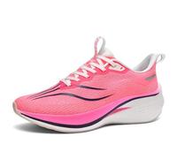 Zapatillas deportivas unisex para hombre con ruido de fricción - Zapatillas de moda con placa de carbono - Baloncesto amortiguado cómodo para correr diario - Moda casual versátil, rosa, 45 EU