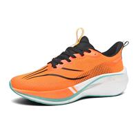 Zapatillas deportivas unisex para hombre con ruido de fricción - Zapatillas de moda con placa de carbono - Baloncesto amortiguado cómodo para correr diario - Moda casual versátil, Naranja 1, 43 EU