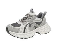 Zapatillas deportivas versátiles para mujer con suela gruesa para primavera. Zapatillas deportivas informales. Zapatos de mujer rojos planos, gris, 35 EU