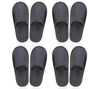 Zapatillas Desechables, Pantuflas Desechables, 4 Pares Zapatillas de Viaje, Zapatillas de Hotel, Punta Cerrada Zapatillas, Antideslizantes Portátiles, para Hombre Mujer Viaje Hogar Boda Spas (Gris)