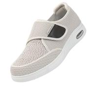 Zapatillas Diabéticas Las Mujer Sandalias,Ortopediche Donna per Piedi Gonfi Pantofole Diabetici Regolabili Sollievo Dolore,Scarpe con Chiusura Facile.Beige,40