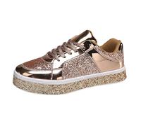 Zapatillas Doradas Mujer Zapatillas Brillantes con Plataforma Zapatos Novia Boda Tenis Ancho Especial Vestir De Rojas Colores Memory Foam Blancas Rosas Deportivas 42 Negros Negras Rojos Elegantes