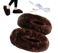 Zapatillas eléctricas con calefacción | Cojín calefactor recargable por USB | Zapatillas de felpa calentadas, calentadores de pies eléctricos | Zapatillas cómodas para mantener los pies calientes