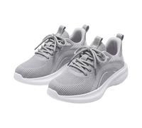 Zapatillas elegantes con cordones para mujer, ligeras, de malla, para caminar, informales, para uso diario, zapatos planos para estilos de vida urbanos activos, gris, 36.5 EU