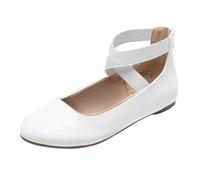 Zapatillas elegantes de bailarina para mujer, elegantes y cómodas, tallas 36-43, Blanco, 41 EU
